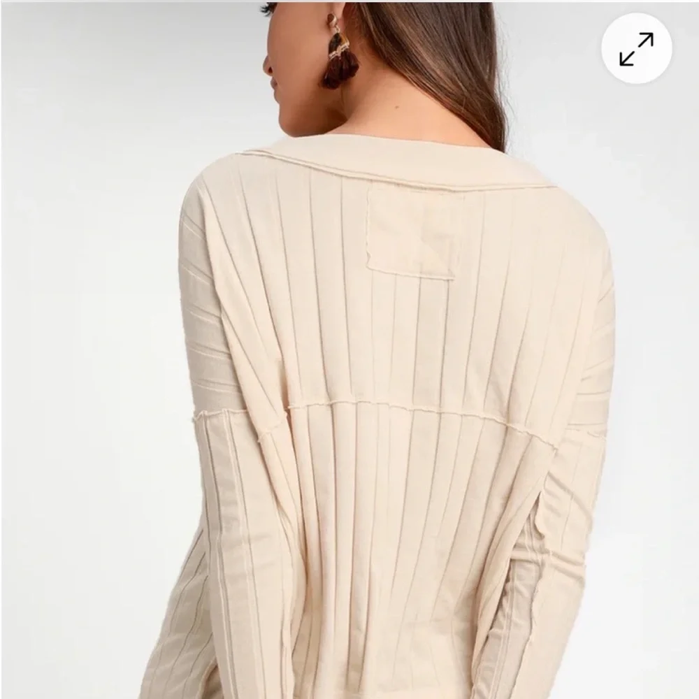 FREE PEOPLE We The Free In The Mix Henley Women's Cream Top - XSmall